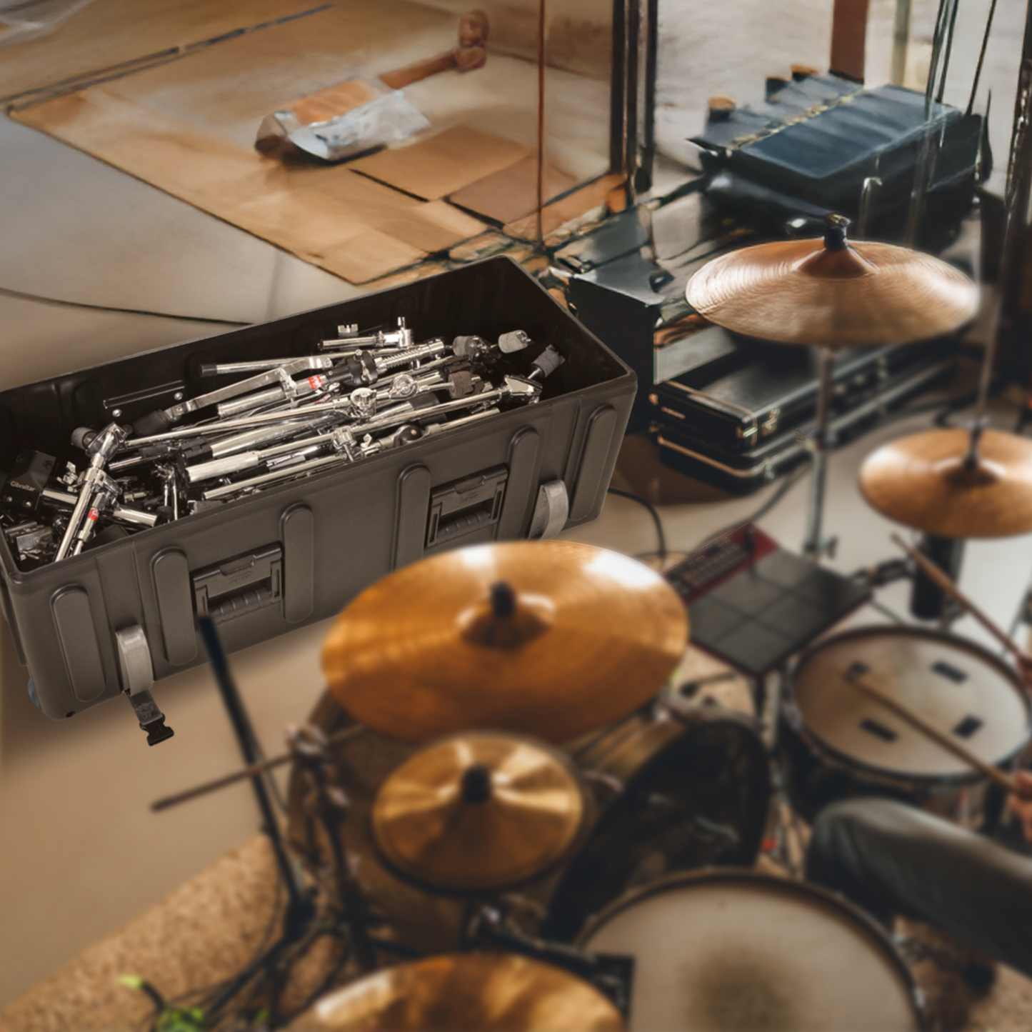 SKB Drum Hardware Case with Wheels, Durable Polyethylene Mobile Storage (Used) - 427398
