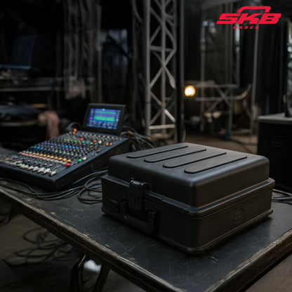 SKB Roto Rack/Mixer Top Console, 10U Slanted Rackmount with, Hard Lid and Door - 421585