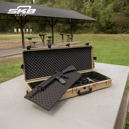 SKB Cases Waterproof Double Bow/Short Rifle Case Durable Protection, Desert Tan - 422023