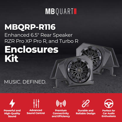 MB Quart 6.5" Rear Speaker Enclosures Kit for RZR Pro XP, Turbo R, Pro R 20-24 - 422652