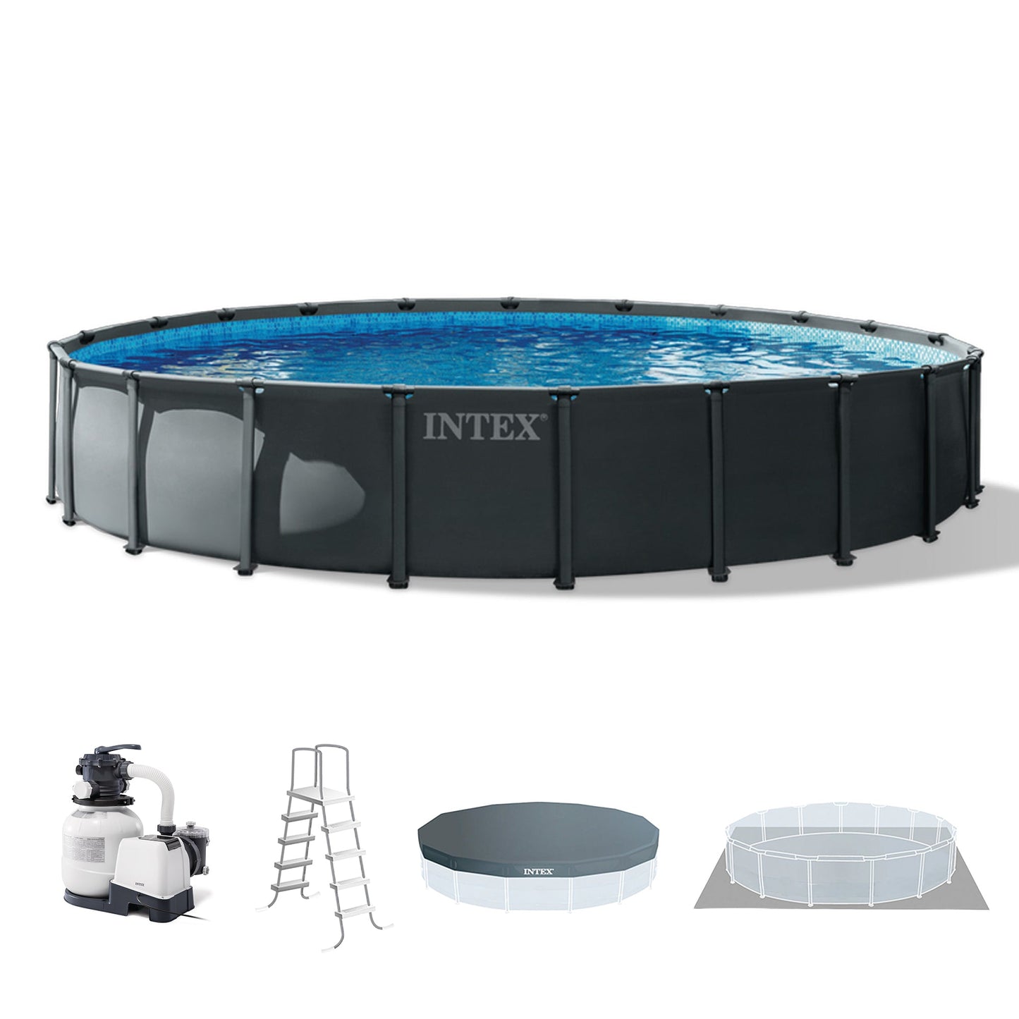 Summer Waves Intex Ultra XTR Round Frame Above Ground Swimming Pool Set with Pump (For Parts) - 436483