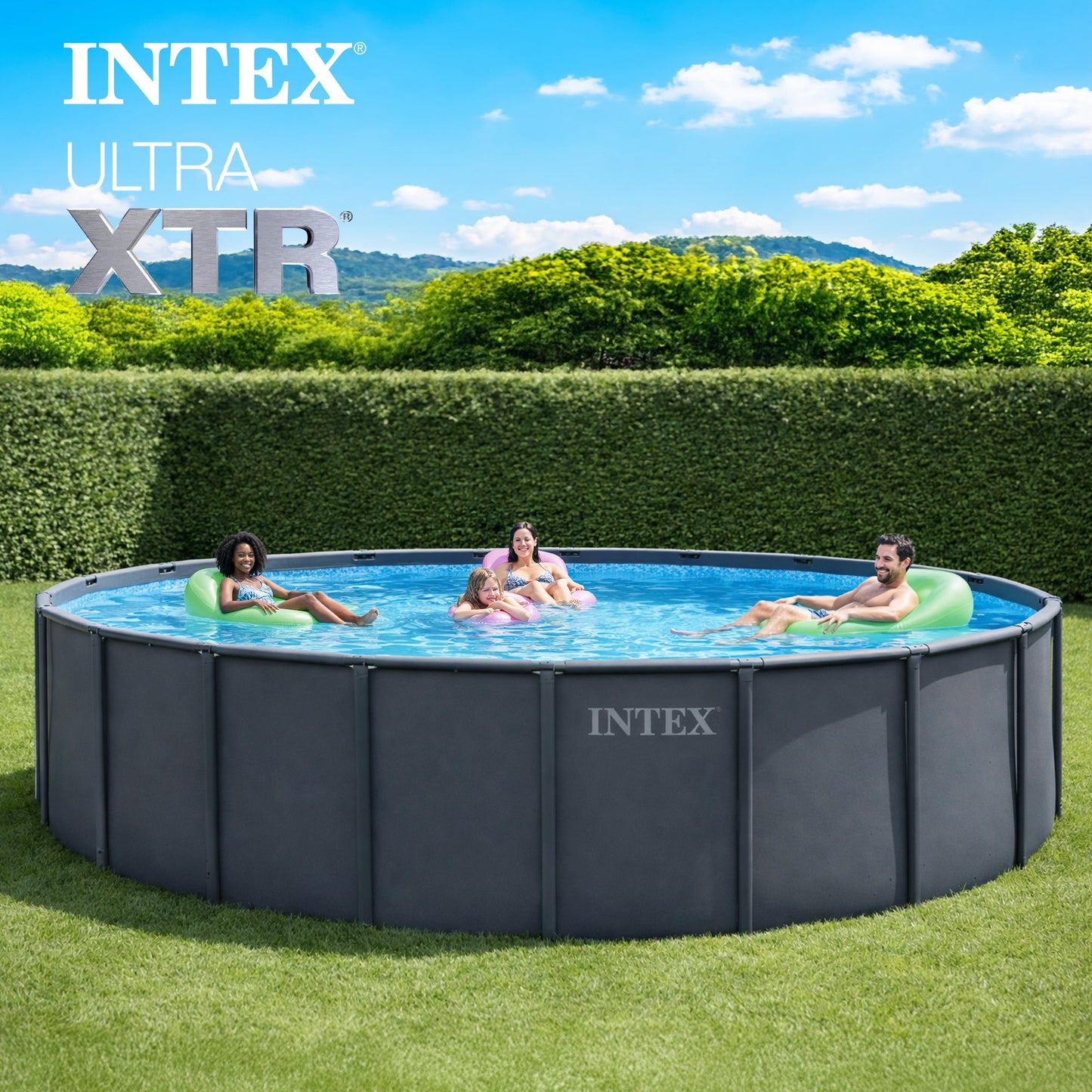 INTEX Ultra XTR 18ft x 52in Round Frame Above Ground Swimming Pool Set with Pump