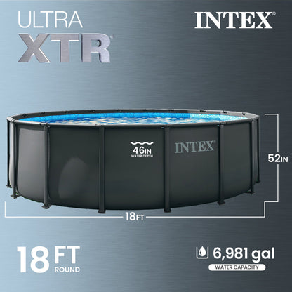 INTEX Ultra XTR 18ft x 52in Round Frame Above Ground Swimming Pool Set with Pump