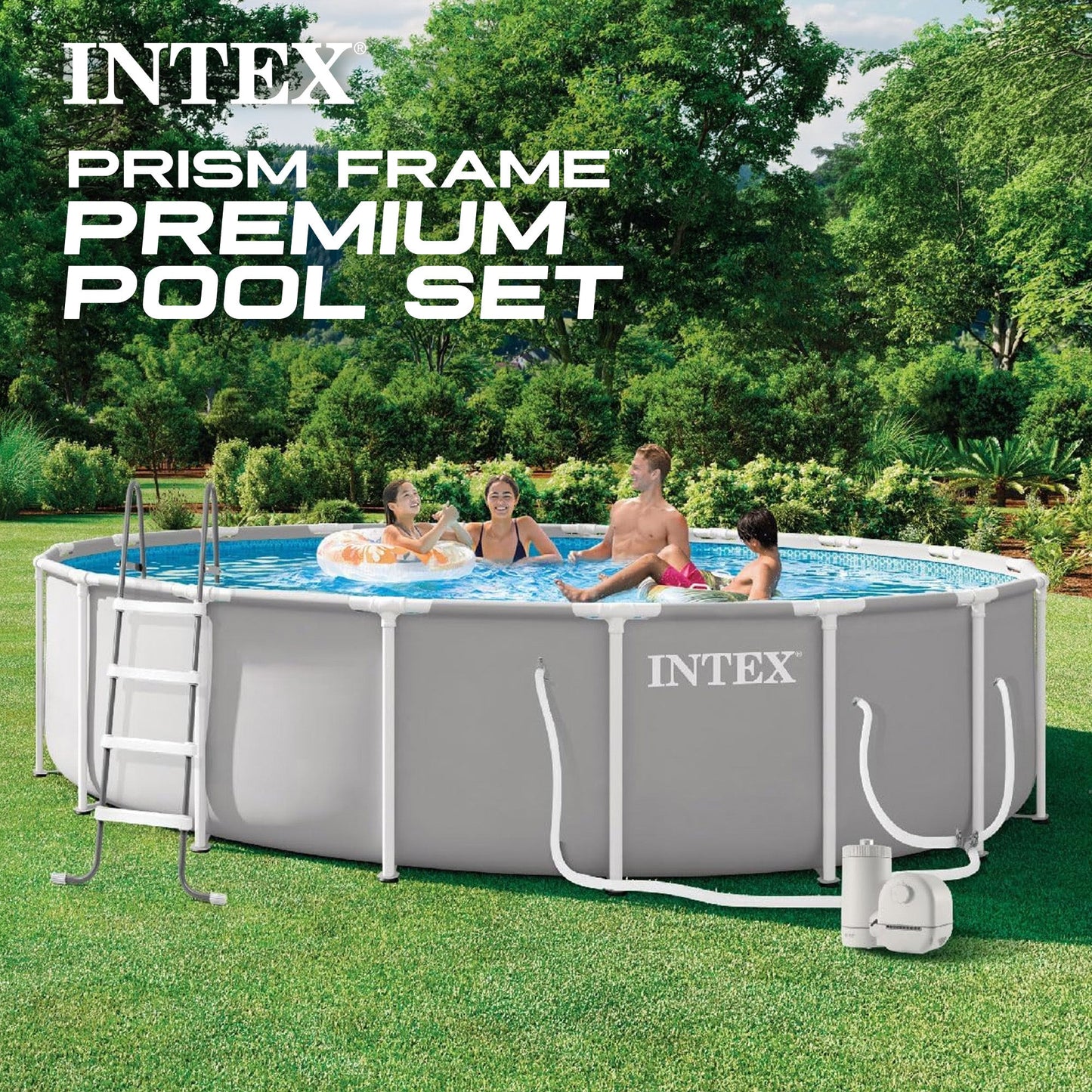 Summer Waves INTEX Prism Frame Premium Above Ground Pool Set with Filter Pump (For Parts) - 436475