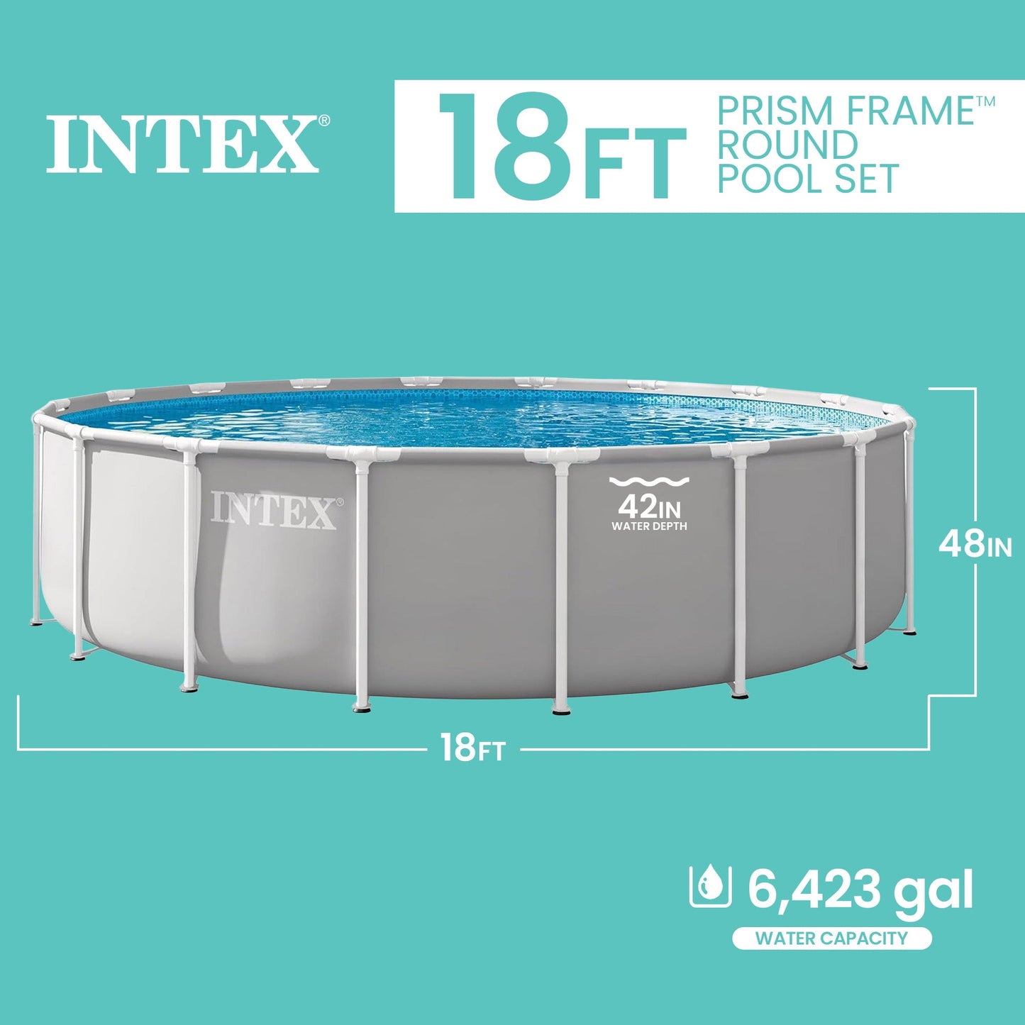 Summer Waves INTEX Prism Frame Premium Above Ground Pool Set with Filter Pump (For Parts) - 436475