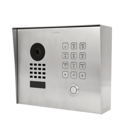 DoorBird D1101KH Classic Surface-Mount IP Video Intercom, 1 Call Button in Stainless Steel V4A