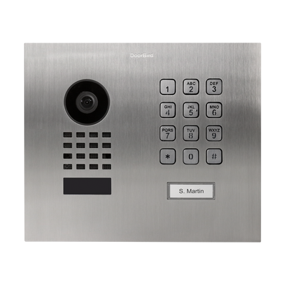 DoorBird D1101KH Modern Flush-Mount IP Video Door Station, 1 Call Button in Stainless Steel V2A