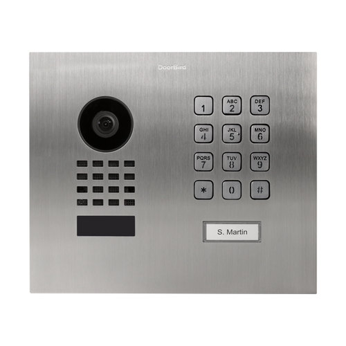DoorBird D1101KH Modern Flush-Mount IP Video Door Station, 1 Call Button in Stainless Steel V4A
