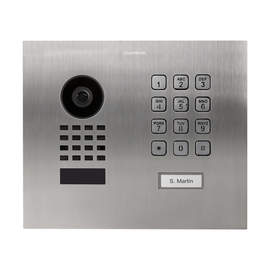 DoorBird D1101KH Modern Flush-Mount IP Video Door Station, 1 Call Button in Stainless Steel V4A