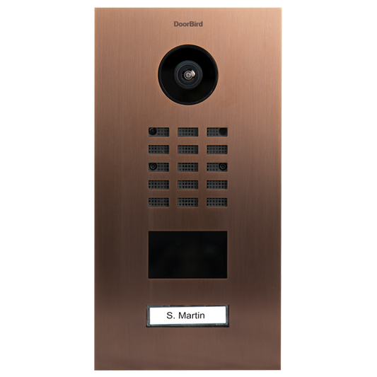 DoorBird D2101V IP Video Door Station, 1 Call Button in Bronze