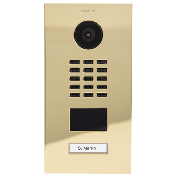 DoorBird D2101V IP Video Door Station, 1 Call Button in Brass