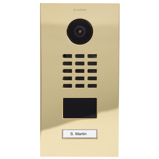 DoorBird D2101V IP Video Door Station, 1 Call Button in Brass