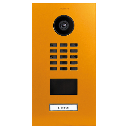 DoorBird D2101V IP Video Door Station, 1 Call Button in Sun Yellow, Sun Yellow, RAL 1037