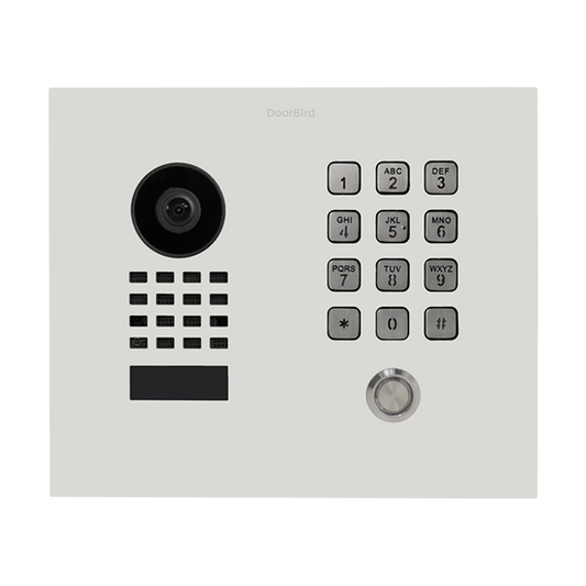 DoorBird D1101KH Classic Flush-Mount IP Video Door Station, 1 Call Button in Traffic White, RAL 9016