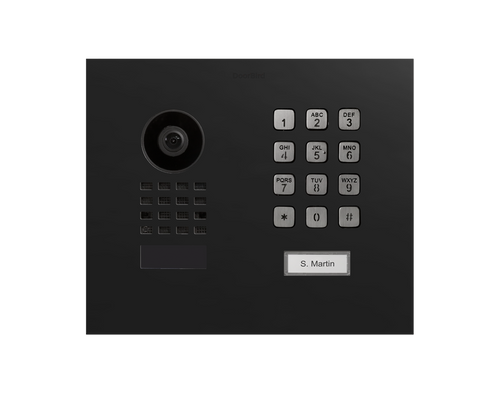 DoorBird D1101KH Modern Flush-Mount IP Video Door Station, 1 Call Button in Graphite Black