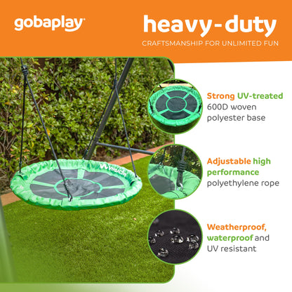 gobaplay Single Swing Set Playground Equipment with FlyMax 40" Round Saucer - 431445