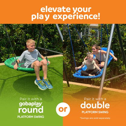 gobaplay Single Swing Set Playground Equipment with FlyMax 40" Round Saucer - 431445