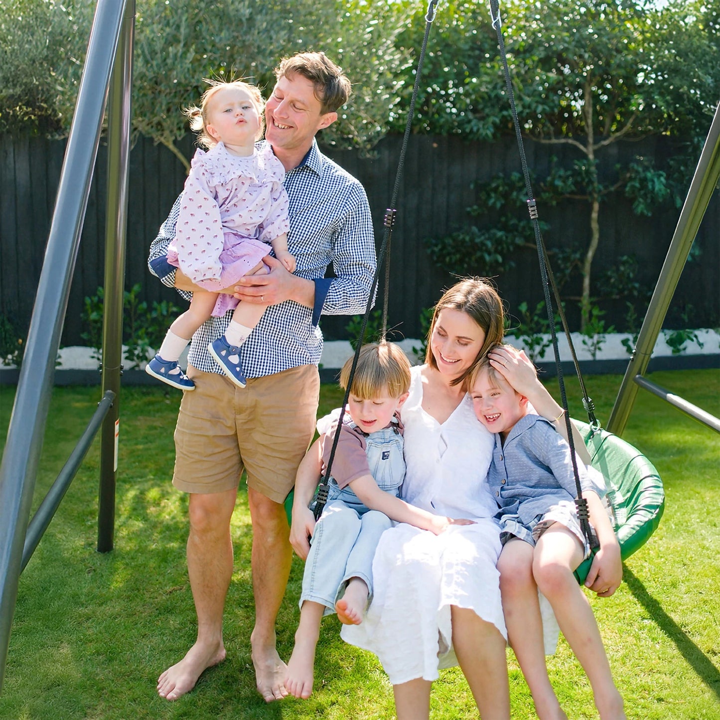 gobaplay Single Swing Set Playground Equipment with FlyMax 40" Round Saucer - 431445