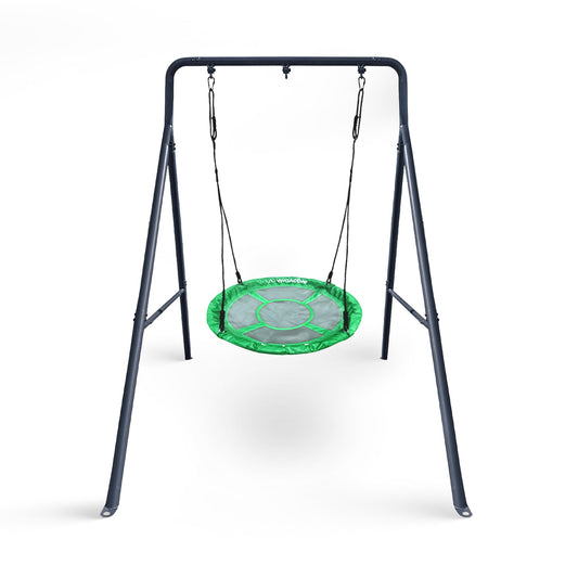 gobaplay Single Swing Set Playground Equipment with FlyMax 40" Round Saucer - 431445