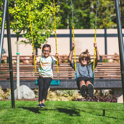 gobaplay Single Swing Set with 6' Frame Extension, Swings, and 40" Round Saucer - 431497