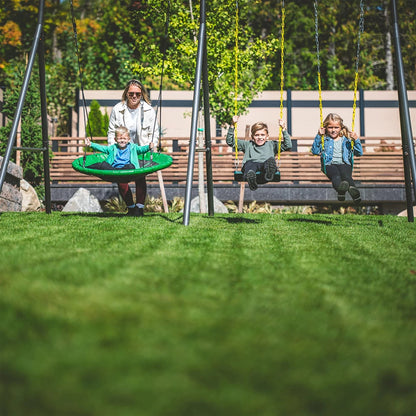 gobaplay Single Swing Set with 6' Frame Extension, Swings, and 40" Round Saucer - 431497