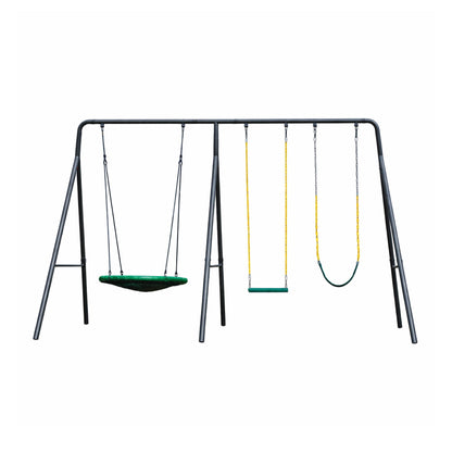 gobaplay Single Swing Set with 6' Frame Extension, Swings, and 40" Round Saucer - 431497