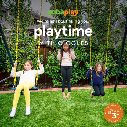 gobaplay Single Swing Set with 8' Frame Extension, Swings, and 40" Round Saucer - 431505
