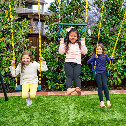 gobaplay Single Swing Set with 8' Frame Extension, Swings, and 40" Round Saucer - 431505