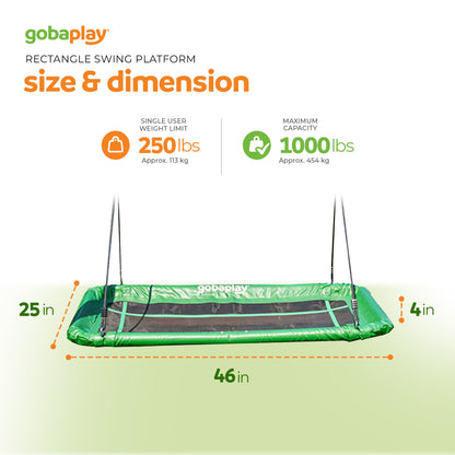 gobaplay Single Swing Playground Set with 6' Frame Extension & Rectangle Swing - 431535