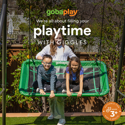 gobaplay Single Swing Playground Set with 6' Frame Extension & Rectangle Swing - 431535