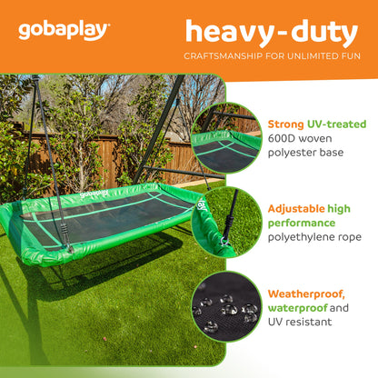 gobaplay Single Swing Playground Set with 8' Frame Extension & Rectangle Swing
