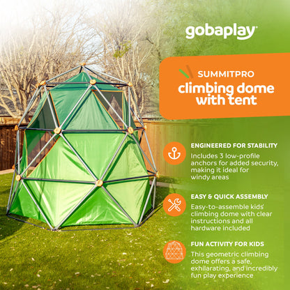 gobaplay SummitPro Climbing Dome, Outdoor Kid Climber with Tent, 600 lb Capacity - 431539