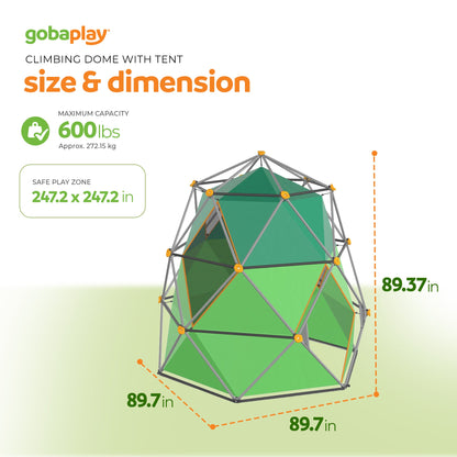 gobaplay SummitPro Climbing Dome, Outdoor Kid Climber with Tent, 600 lb Capacity - 431539