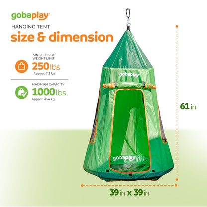 gobaplay Outdoor Frame Playground Equipment w/ 8' Extension & 39" Swing w/ Tent - 436276