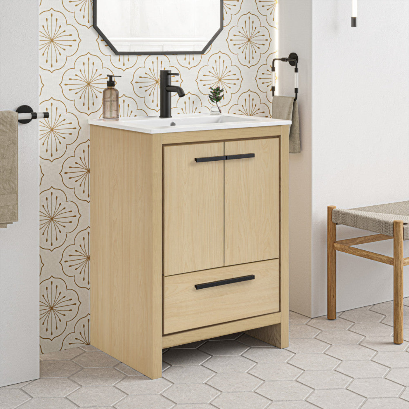 Swiss Madison Virage 24 Freestanding, Bathroom Vanity in Natural Oak - SM-BV730LK