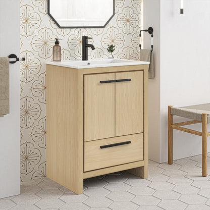 Swiss Madison Virage 24 Freestanding, Bathroom Vanity in Natural Oak - SM-BV730LK