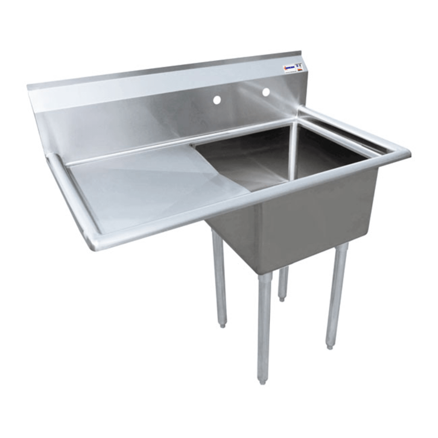 Chef AAA , Commercial 1 Compartment Pot Sink 3.5" 1 Drain Board NSF - 43760