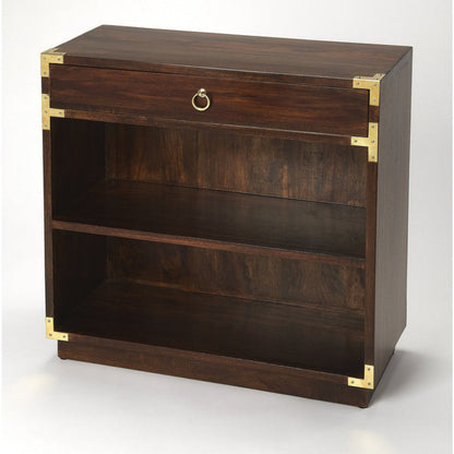 Butler Specialty Company Forster Campaign 2 Shelf 28""W Bookcase with Storage, Dark Brown  - 4457354