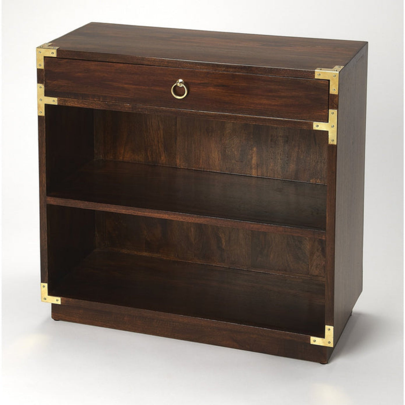 Butler Specialty Company Forster Campaign 2 Shelf 28""W Bookcase with Storage, Dark Brown  - 4457354