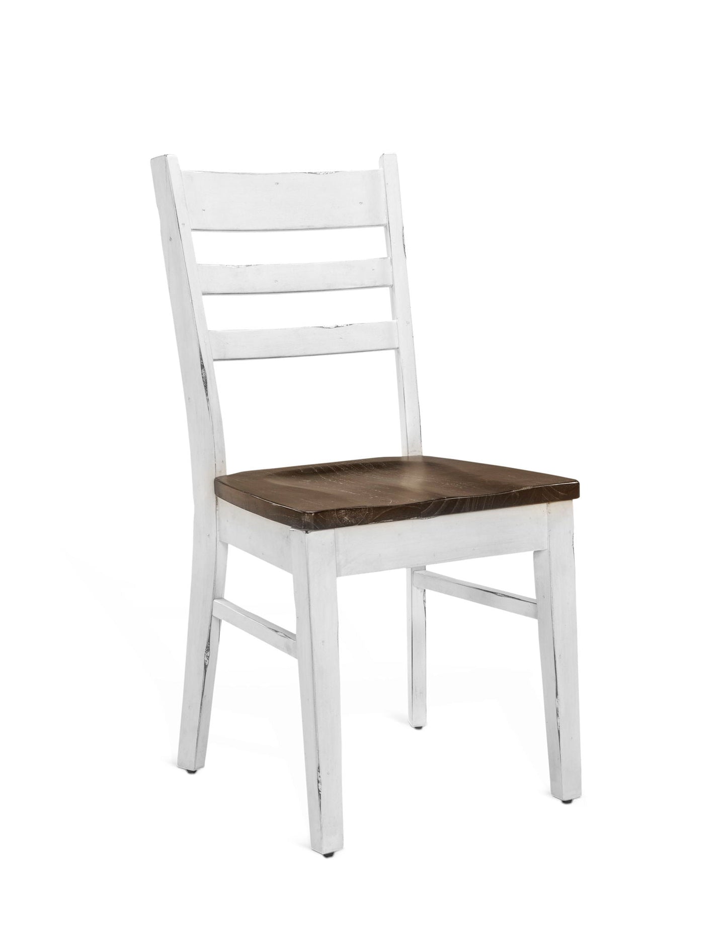 Sunny Designs Carriage House - Wood Ladderback Dining Chair (Set of 2) - Cottage White / Europen Dark - 1616EC