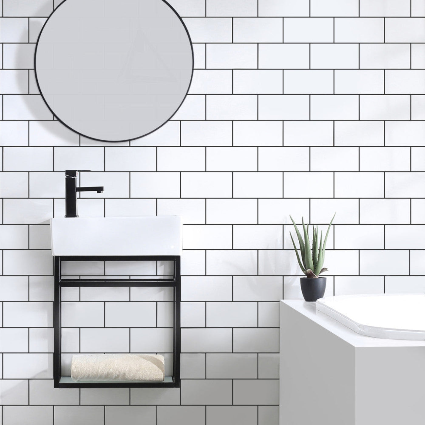 Swiss Madison Pierre 19.5 Single, Metal Frame, Open Shelf, Bathroom Vanity - SM-BV551