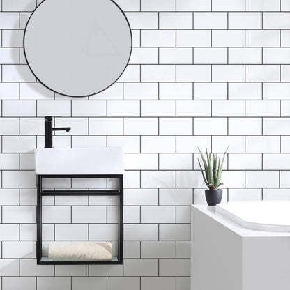 Swiss Madison Pierre 19.5 Single, Metal Frame, Open Shelf, Bathroom Vanity - SM-BV551