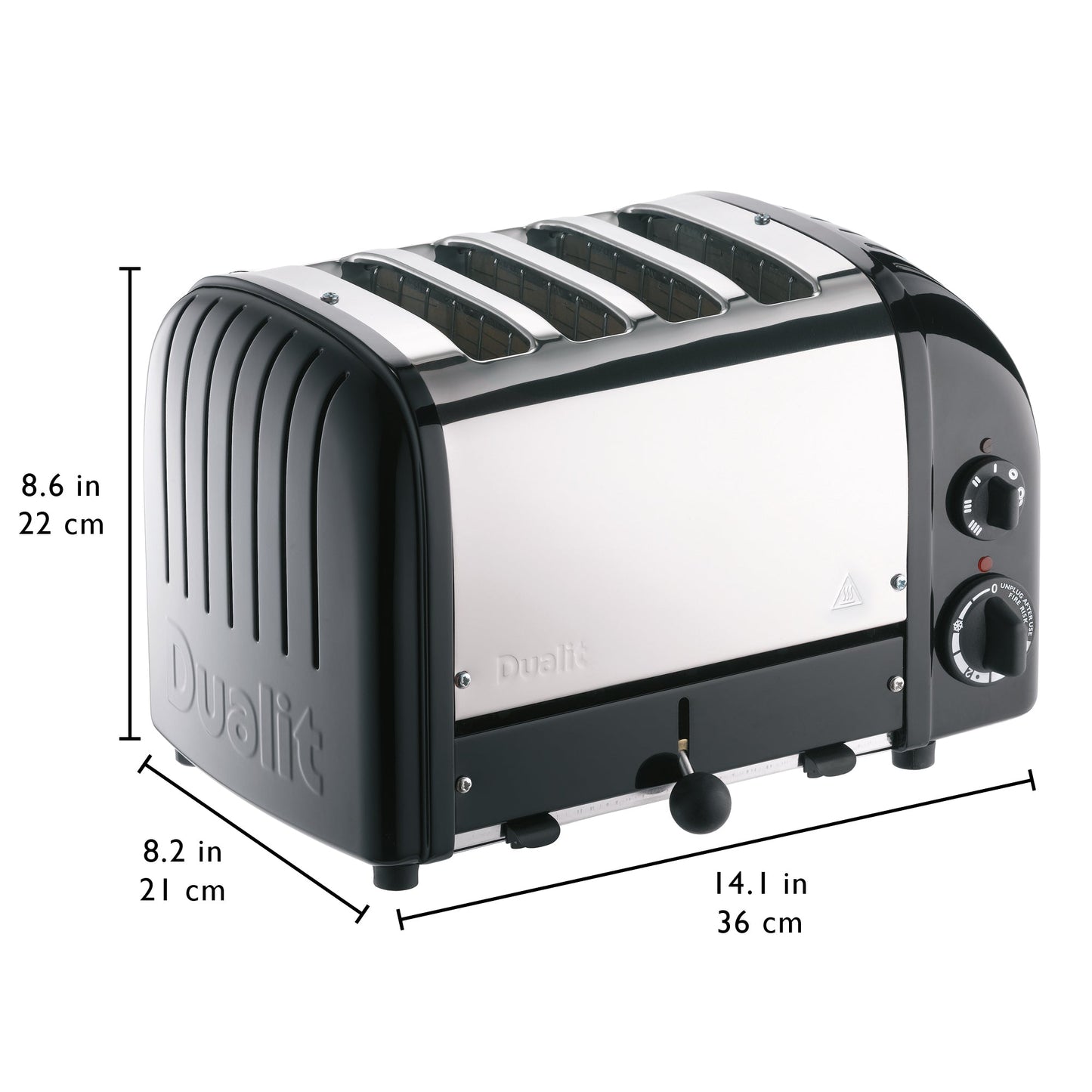 Dualit New Generation Classic 4-Slice Toaster in Matte Black - 47155