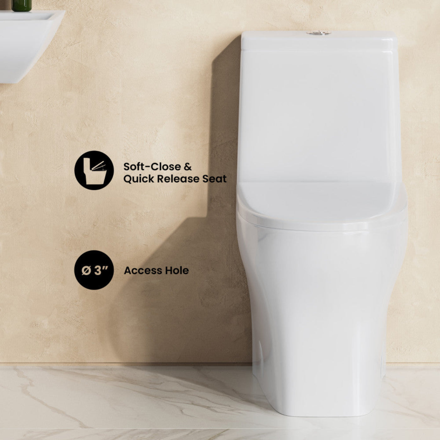 Swiss Madison Sublime II One-Piece 10" Rough-in 1.1/1.6 GPF Dual Top Flush Round Compact Toilet in Glossy White (6 - Pack) - SM-1T277-6