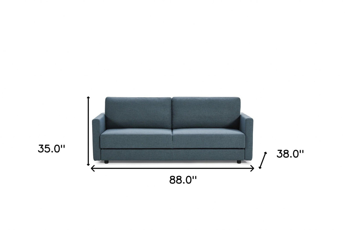 Modway Furniture 88" Blue Green Sleeper Sofa with Silver Legs - Stylish, Comfortable, and Perfect for Any Living Space! - 480913-HOMEROOTS