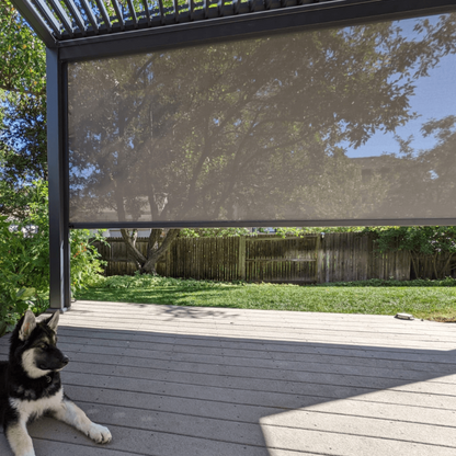 Bon Pergola Wind/Sun Resistant Screen - Grand Retractable Pergola - SCN-M-10x9-BK