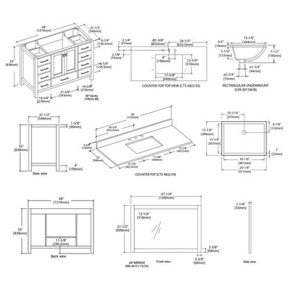 Blossom Geneva 48″ Bathroom Vanity - V8026 48 01