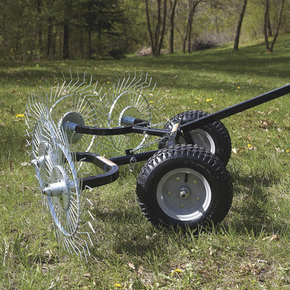 Strongway Acreage Rake 48in Dethatcher with 4 Tine Reels  - 49165