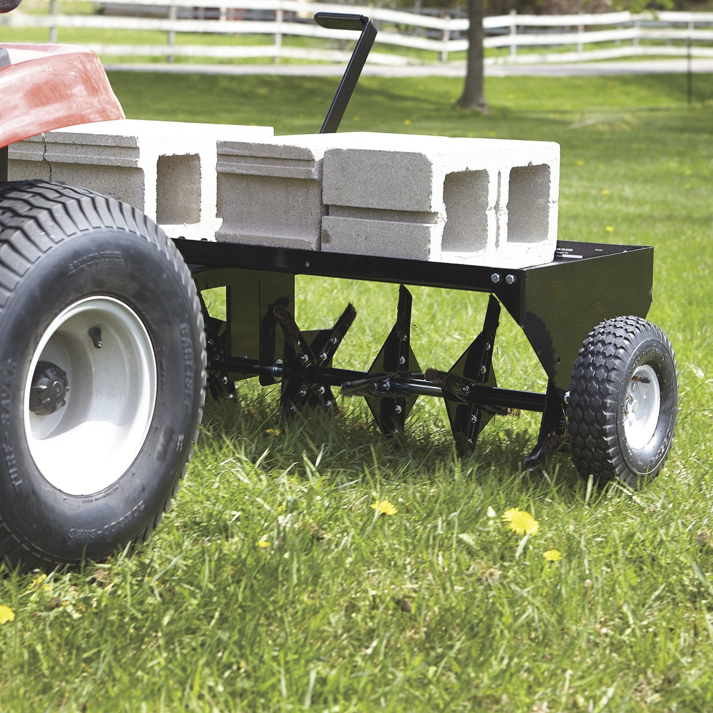 Strongway Tow Behind Plug Lawn Aerator 48 In. 32 Coring Plugs&nbsp; - 49167