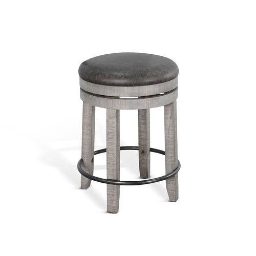 Sunny Designs Alpine - Counter Swivel Stool, Cushion Seat (Set of 2) - Gray - 1624AG-24
